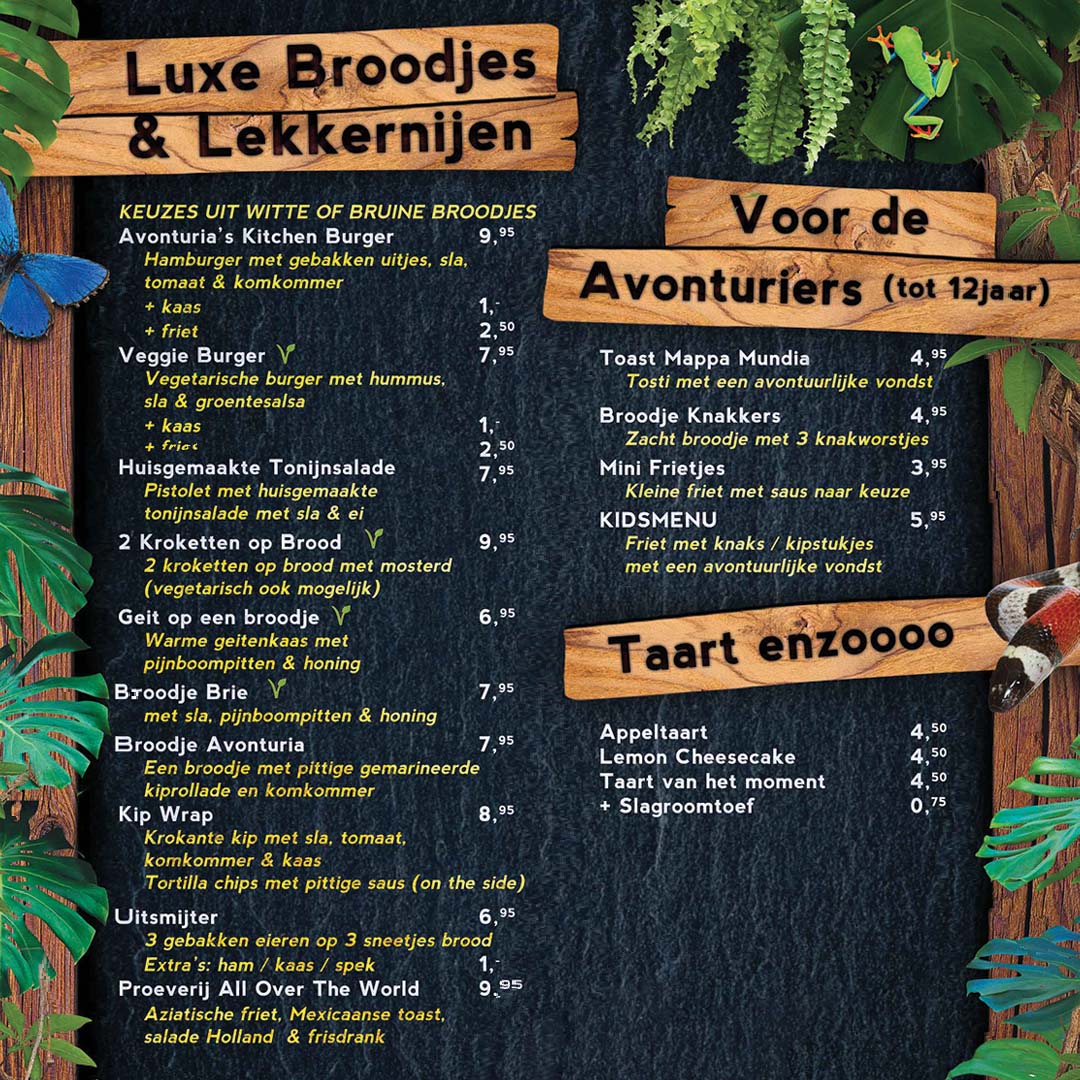 Menu Kaart Avonturias Kitchen Foodies 2