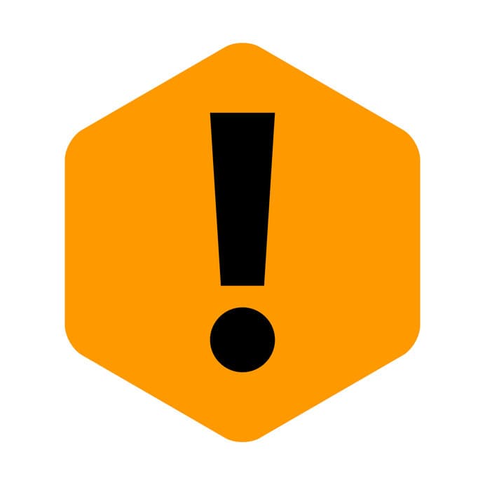 Orange Sexangle Exclamation Mark Icon Warning Sign
